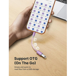 JSAUX Adaptateur USB C vers USB 3.0 [2 pièces] Câble OTG USB de type C compatible avec iPhone 15 Pro Max/15 Pro/15 Plus, iPad Pr