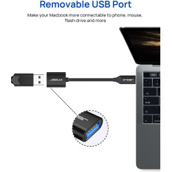 JSAUX Adaptateur USB C vers USB 3.0 [Lot de 2] Câble OTG USB Type C Mâle vers USB A Femelle Compatible avec iPhone 16/15 Pro Max
