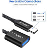 JSAUX Adaptateur USB C vers USB 3.0 [Lot de 2] Câble OTG USB Type C Mâle vers USB A Femelle Compatible avec iPhone 16/15 Pro Max