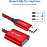 JSAUX Adaptateur USB A vers USB C, Adaptateur de Câble USB C OTG-Rouge