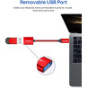 JSAUX Adaptateur USB A vers USB C, Adaptateur de Câble USB C OTG-Rouge