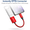 JSAUX Adaptateur USB A vers USB C, Adaptateur de Câble USB C OTG-Rouge