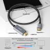 BENFEI 4K Câble DisplayPort vers HDMI 1.8M, [coque en aluminium, nylon tressé], Unidirectionnel câble Display Port vers HDMI com