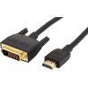 Amazon Basics Câble adaptateur HDMI-A vers DVI, Bidirectionnel 1080P, Plaqué or, 0.9 m, Noir