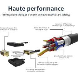 Amazon Basics Câble adaptateur HDMI-A vers DVI, Bidirectionnel 1080P, Plaqué or, 0.9 m, Noir