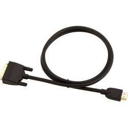 Amazon Basics Câble adaptateur HDMI-A vers DVI, Bidirectionnel 1080P, Plaqué or, 0.9 m, Noir