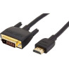 Amazon Basics Câble adaptateur HDMI-A vers DVI (mâle), bidirectionnel 1080p, plaqué or, 1.8 m, pour télévision, noir