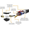 Amazon Basics Câble adaptateur HDMI-A vers DVI (mâle), bidirectionnel 1080p, plaqué or, 1.8 m, pour télévision, noir