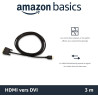 Amazon Basics Câble adaptateur HDMI-A vers DVI, Bidirectionnel 1080P, Plaqué or, 3 m, Noir