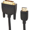 Amazon Basics Câble adaptateur HDMI-A vers DVI, Bidirectionnel 1080P, Plaqué or, 3 m, Noir