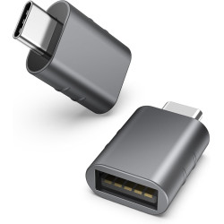 Syntech Adaptateur USB C mâle vers USB 3.2 Femelle 2 Pack, Adaptateur Compatible avec iPhone 17 16 Pro Max MacBook Pro/Air iMac 