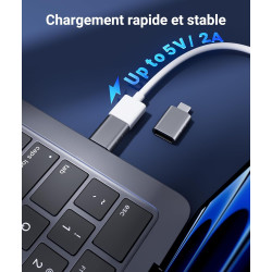 Syntech Adaptateur USB C mâle vers USB 3.2 Femelle 2 Pack, Adaptateur Compatible avec iPhone 17 16 Pro Max MacBook Pro/Air iMac 