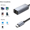 BENFEI Adaptateur USB-C vers Ethernet, USB Type-C (Thunderbolt 3) vers RJ45 LAN Compatible pour MacBook Pro 2019/2018/2017, MacB