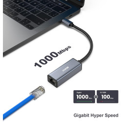 BENFEI Adaptateur USB C vers Ethernet, Lot de 2 USB Type-C (Thunderbolt 3) vers RJ45 Ethernet LAN Adaptateur Compatible pour Mac
