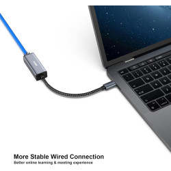 BENFEI Adaptateur USB C vers Ethernet, Lot de 2 USB Type-C (Thunderbolt 3) vers RJ45 Ethernet LAN Adaptateur Compatible pour Mac