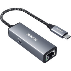 BENFEI Adaptateur USB C vers Ethernet Gigabit avec Alimentation 100 W, Adaptateur réseau Thunderbolt 3/4 vers RJ45 Ethernet LAN 