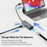BENFEI Adaptateur USB C vers Ethernet Gigabit avec Alimentation 100 W, Adaptateur réseau Thunderbolt 3/4 vers RJ45 Ethernet LAN 