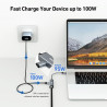 BENFEI Adaptateur USB C vers Ethernet Gigabit avec Alimentation 100 W, Adaptateur réseau Thunderbolt 3/4 vers RJ45 Ethernet LAN 