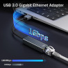 TEFLOTY Adaptateur USB vers Ethernet - USB 3.0 RJ45 Gigabit 1000Mbps, Ethernet LAN Adaptateur Réseau Compatible avec Laptop, Mac