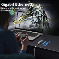 TEFLOTY Adaptateur USB vers Ethernet - USB 3.0 RJ45 Gigabit 1000Mbps, Ethernet LAN Adaptateur Réseau Compatible avec Laptop, Mac