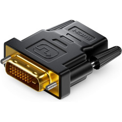 deleyCON Adaptateur HDMI vers DVI (Bidirectionnel) Convertisseur HDMI Femelle vers DVI-D Mâle Plaqué Or - 1920x1200 1080p - pour