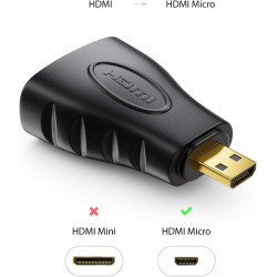 deleyCON MK184 Adaptateur HDMI vers Micro HDMI - Femelle HDMI vers Micro Connecteur HDMI Adaptateur Vidéo 4k Ultra HD (UHD) 1080