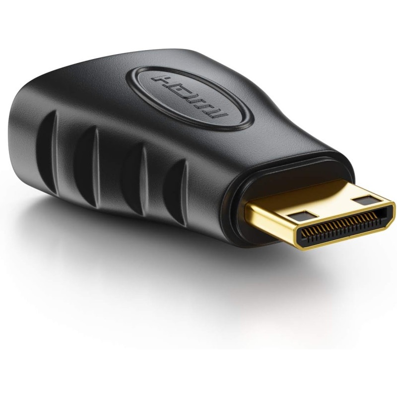deleyCON Adaptateur HDMI vers Mini HDMI - Femelle HDMI vers Prise Mini HDMI Adaptateur Vidéo 1920x1200 Full HD 1080p - Noir
