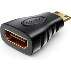 deleyCON Adaptateur HDMI vers Mini HDMI - Femelle HDMI vers Prise Mini HDMI Adaptateur Vidéo 1920x1200 Full HD 1080p - Noir