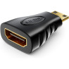 deleyCON Adaptateur HDMI vers Mini HDMI - Femelle HDMI vers Prise Mini HDMI Adaptateur Vidéo 1920x1200 Full HD 1080p - Noir