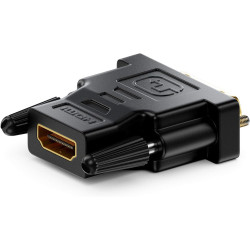 deleyCON 2X Adaptateur HDMI vers DVI (Bidirectionnel) Convertisseur HDMI Femelle vers DVI-D Mâle Plaqué Or - 1920x1200 1080p - p