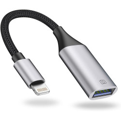 IVSHOWCO Adaptateur Lightning vers USB [certifié Apple MFi] Adaptateur de caméra pour iPhone, iOS OTG Adaptateur de câble Prend 