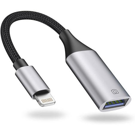 IVSHOWCO Adaptateur Lightning vers USB [certifié Apple MFi] Adaptateur de caméra pour iPhone, iOS OTG Adaptateur de câble Prend 