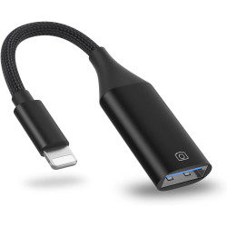 IVSHOWCO Adaptateur de caméra USB pour iPhone, Adaptateur de câble OTG USB Cible pour iPad Prend en Charge la clé USB, Le Lecteu