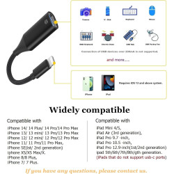 IVSHOWCO Adaptateur de caméra USB pour iPhone, Adaptateur de câble OTG USB Cible pour iPad Prend en Charge la clé USB, Le Lecteu