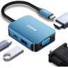 BENFEI Hub USB C vers HDMI VGA, Adaptateur USB C vers USB, Compatible avec MacBook Pro 2021/2020/2019, Surface Book 2, Dell XPS 