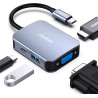 HUB USB C 4 en 1, BENFEI adaptateur USB C vers HDMI VGA, adaptateur USB Type-C vers USB, compatible pour MacBook Pro/Air, iPhone