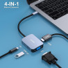 HUB USB C 4 en 1, BENFEI adaptateur USB C vers HDMI VGA, adaptateur USB Type-C vers USB, compatible pour MacBook Pro/Air, iPhone