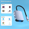 HUB USB C 4 en 1, BENFEI adaptateur USB C vers HDMI VGA, adaptateur USB Type-C vers USB, compatible pour MacBook Pro/Air, iPhone