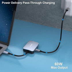 HUB USB C 4 en 1, BENFEI adaptateur USB C vers HDMI VGA, adaptateur USB Type-C vers USB, compatible pour MacBook Pro/Air, iPhone