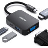 HUB USB C 4 en 1, BENFEI adaptateur USB C vers HDMI VGA, adaptateur USB Type-C vers USB, compatible pour MacBook Pro/Air, iPhone
