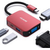 HUB USB C 4 en 1, BENFEI adaptateur USB C vers HDMI VGA, adaptateur USB Type-C vers USB, compatible pour MacBook Pro/Air, iPhone