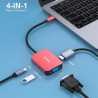HUB USB C 4 en 1, BENFEI adaptateur USB C vers HDMI VGA, adaptateur USB Type-C vers USB, compatible pour MacBook Pro/Air, iPhone