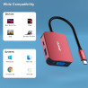 HUB USB C 4 en 1, BENFEI adaptateur USB C vers HDMI VGA, adaptateur USB Type-C vers USB, compatible pour MacBook Pro/Air, iPhone