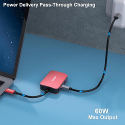 HUB USB C 4 en 1, BENFEI adaptateur USB C vers HDMI VGA, adaptateur USB Type-C vers USB, compatible pour MacBook Pro/Air, iPhone