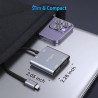 Switch HDMI, USB C vers Dual HDMI Adapter 4K@60Hz, Splitter hdmi 2 Sorties, 2 Ports Hdmi 4K, PD Port, USB 3.0 Port Pour Ordinate