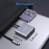 Avigers Répartiteur HDMI 1 en 2 sorties - Adaptateur USB C vers HDMI - 2 moniteurs - Commutateur HDMI avec 2 ports HDMI pour ord