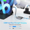 Adaptateur USB C vers HDMI 4K, 3 en1 Multiport Adapter USB C avec HDMI, PD Charge 100W,USB 3.0, USB C hub pour Samsung, MacBook 