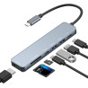Avigers Hub USB C 7 en 1, 7 en 1, adaptateur multiport USB C avec HDMI 4K, 100 W PD, USB 3.0 et 2.0, lecteur de carte SD/TF pour