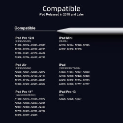 Stylo iPad pour Apple iPad 2018-2025 Stylo Touch pour Tablette iPad Pencil Rejet de Paume, Stylus Pen pour iPad 10/9/8/7, Pro 11