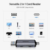 BENFEI Lecteur de Cartes SD, Adaptateur USB C vers Carte mémoire Micro SD à Double Fente Compatible avec iPhone 15 Pro/Max, MacB